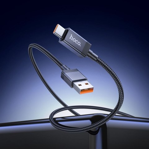 Kabel USB A do USB C Hoco 5A z wyświetlaczem 1 m X118 czarny