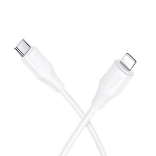 Kabel USB C do Lightning Hoco 27W silikonowy 1 m X124 biały