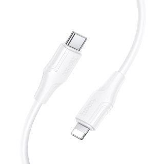 Kabel USB C do Lightning Hoco 27W silikonowy 1 m X124 biały