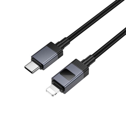 Kabel USB C do Lightning Hoco PD 27W z wyświetlaczem 1 m X118 czarny
