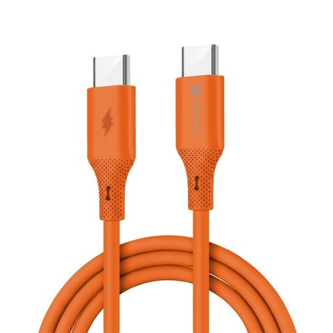 Kabel USB C do USB C Forcell F-Energy QC4.0 PD 3A 60W Silicone 1 m C344 pomarańczowy