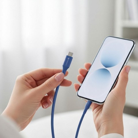 Kabel USB C do USB C Forcell F-Energy QC4.0 PD 5A 100W Silicone 1 m C347 granatowy