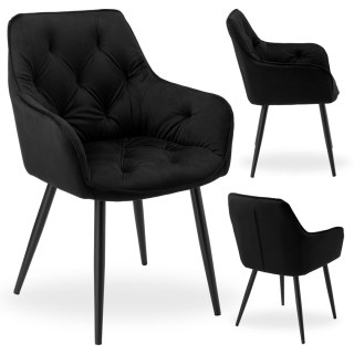 Krzesło welurowe NEVADA VELVET czarne