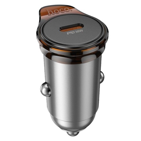 Ładowarka samochodowa Hoco USB C QC PD 30W NZ16 szara