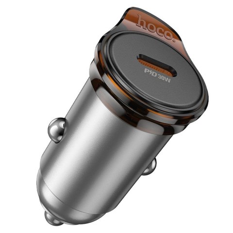 Ładowarka samochodowa Hoco USB C QC PD 30W NZ16 szara