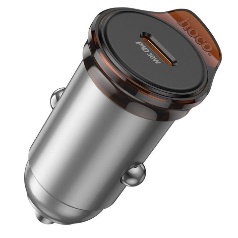 Ładowarka samochodowa Hoco USB C QC PD 30W NZ16 szara