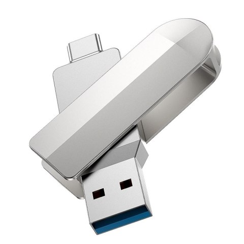 Pendrive 128GB USB 3.0 (USB A + USB C) Hoco UD10 srebrny