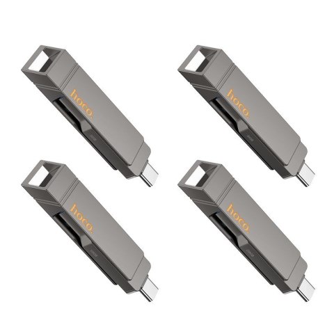Pendrive 128GB USB 3.2 (USB A + USB C) Hoco UD15 szary
