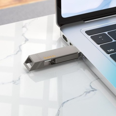 Pendrive 128GB USB 3.2 (USB A + USB C) Hoco UD15 szary