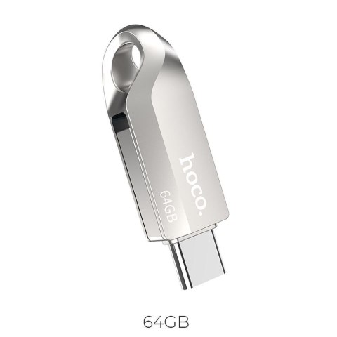 Pendrive 64GB USB 3.0 (USB A + USB C) Hoco UD8 nikiel