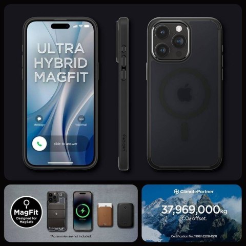 SPIGEN futerał ULTRA HYBRID MAG kompatybilny z MagSafe do IPHONE 16 Pro frost black