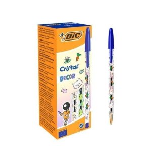 Długopis Cristal Kawaii 1mm niebieski (20szt) BIC