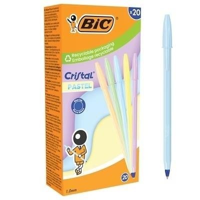 Długopis Cristal Pastel 1mm niebieski (20szt) BIC