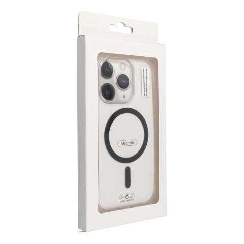 Etui na iPhone 14 Drop Glue Colorful Ring Mag Cover zgodny z MagSafe czarne