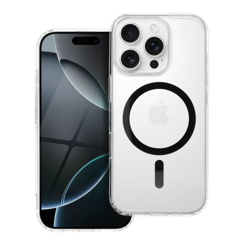 Etui na iPhone 16 Drop Glue Colorful Ring Mag Cover zgodny z MagSafe czarne