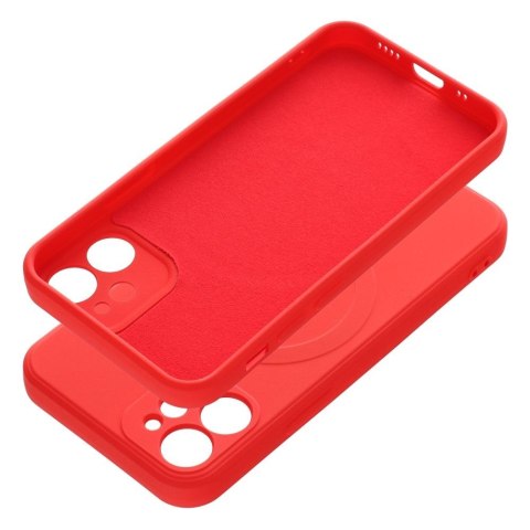 Futerał do iPhone 12 MINI Silicone Mag Cover zgodny z MagSafe czerwony