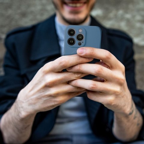 Futerał do iPhone 12 Silicone Mag Cover zgodny z MagSafe niebieski