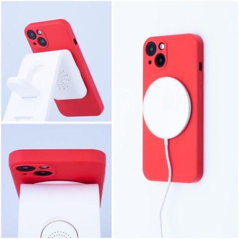 Futerał do iPhone 13 PRO Silicone Mag Cover zgodny z MagSafe czerwony