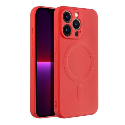 Futerał do iPhone 13 PRO Silicone Mag Cover zgodny z MagSafe czerwony