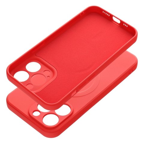 Futerał do iPhone 13 PRO Silicone Mag Cover zgodny z MagSafe czerwony