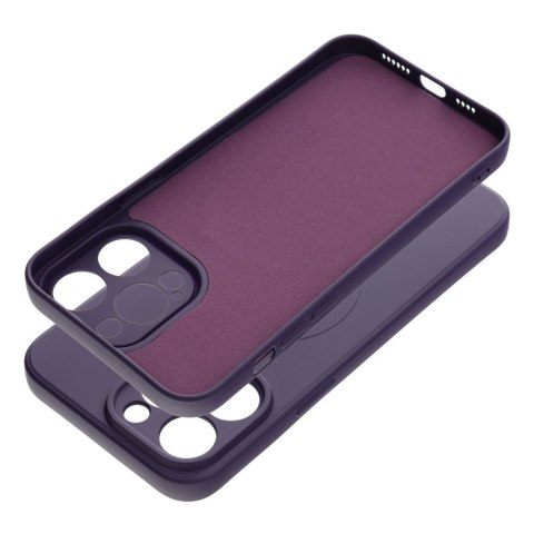 Futerał do iPhone 14 PRO MAX Silicone Mag Cover zgodny z MagSafe ciemnofioletowy