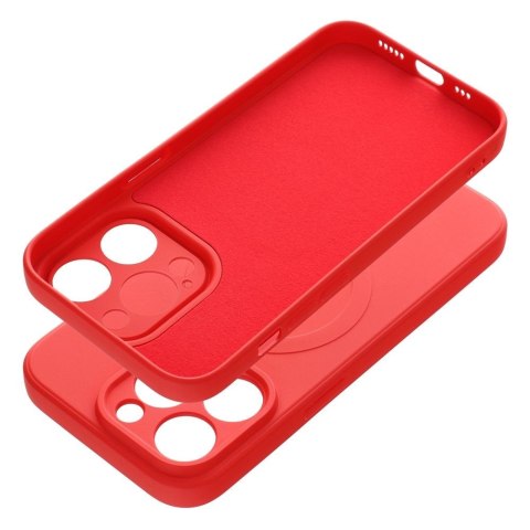 Futerał do iPhone 14 PRO Silicone Mag Cover zgodny z MagSafe czerwony