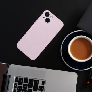 Futerał do iPhone 15 Silicone Mag Cover zgodny z MagSafe różowy