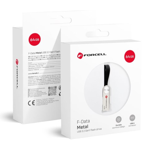 Pendrive 64GB USB 3.2 Gen 1 (USB A) Forcell F-Data Metal srebrny