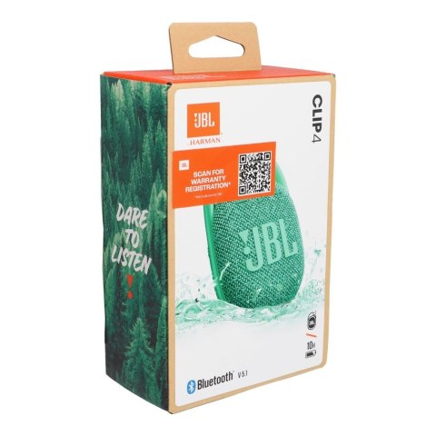 Głośnik bezprzewodowy 5W 10h JBL CLIP 4 ECO zielony