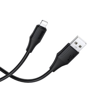Kabel USB A do Lightning Hoco 2,4A silikonowy 1 m X124 czarny