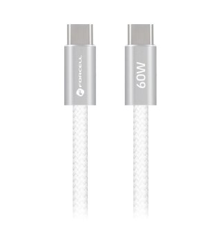 Kabel USB C do USB C Forcell F-Energy QC4.0 PD 3A 60W Cafule Color 1,2 m ACYH23 biały