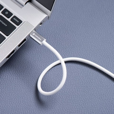Kabel USB C do USB C Forcell F-Energy QC4.0 PD 3A 60W Cafule Color 1,2 m ACYH23 biały