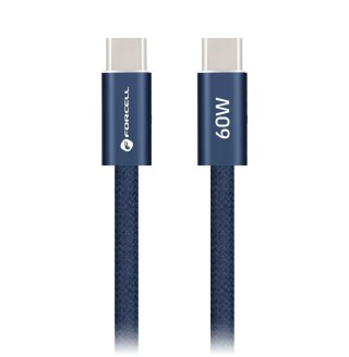 Kabel USB C do USB C Forcell F-Energy QC4.0 PD 3A 60W Cafule Color 1,2 m ACYH23 granatowy