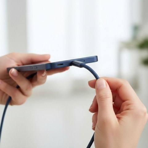 Kabel USB C do USB C Forcell F-Energy QC4.0 PD 3A 60W Cafule Color 1,2 m ACYH23 granatowy