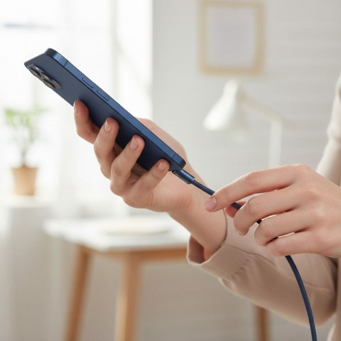 Kabel USB C do USB C Forcell F-Energy QC4.0 PD 3A 60W Cafule Color 1,2 m ACYH23 granatowy