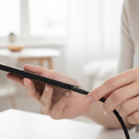 Kabel USB C do USB C Forcell F-Energy QC4.0 PD 3A 60W Cafule Flat 1,2 m CCFN23 czarny