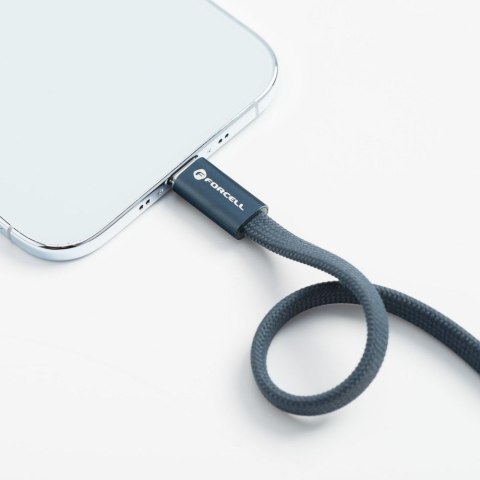 Kabel USB C do USB C Forcell F-Energy QC4.0 PD 3A 60W Cafule Flat 1,2 m CCFN23 granatowy