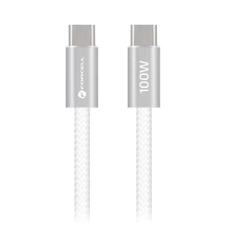 Kabel USB C do USB C Forcell F-Energy QC4.0 PD 5A 100W Cafule Color 1,2 m ACYH23 biały