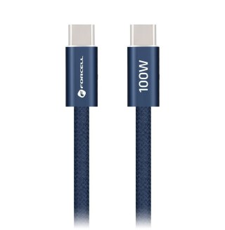 Kabel USB C do USB C Forcell F-Energy QC4.0 PD 5A 100W Cafule Color 1,2 m ACYH23 granatowy