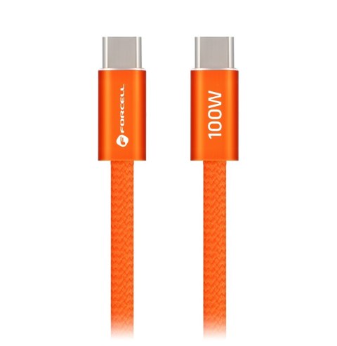 Kabel USB C do USB C Forcell F-Energy QC4.0 PD 5A 100W Cafule Color 1,2 m ACYH23 pomarańczowy