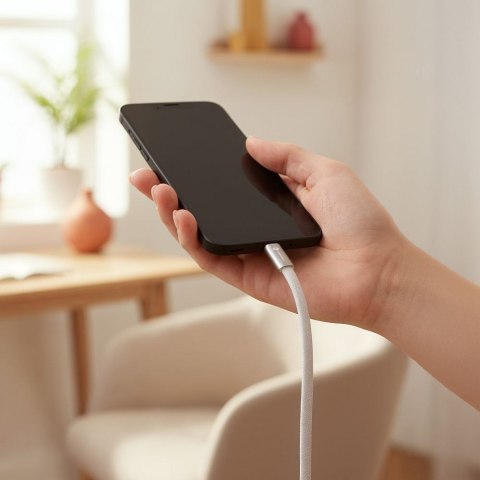 Kabel USB C do USB C Forcell F-Energy QC4.0 PD 5A 100W Cafule Flat 1,2 m CCFN23 biały