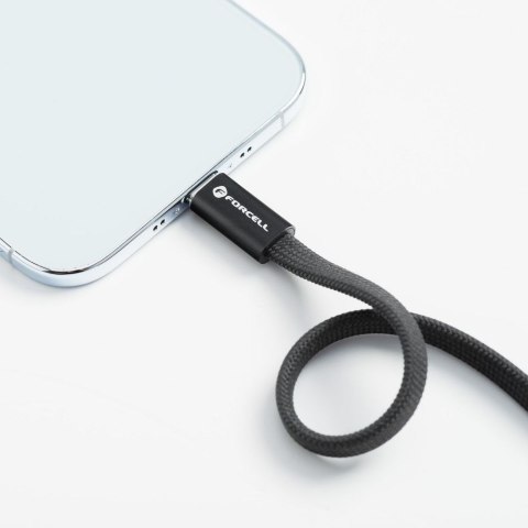 Kabel USB C do USB C Forcell F-Energy QC4.0 PD 5A 100W Cafule Flat 1,2 m CCFN23 czarny