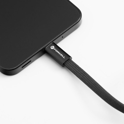 Kabel USB C do USB C Forcell F-Energy QC4.0 PD 5A 100W Cafule Flat 1,2 m CCFN23 czarny