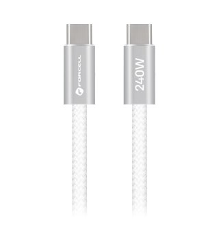 Kabel USB C do USB C Forcell F-Energy QC4.0 PD 5A 240W Cafule Color 1,2 m CBN1 biały