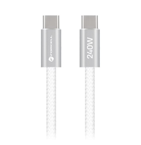 Kabel USB C do USB C Forcell F-Energy QC4.0 PD 5A 240W Cafule Color 1,2 m CBN1 biały