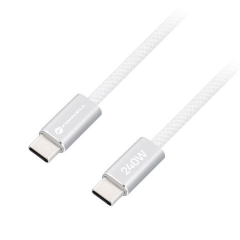 Kabel USB C do USB C Forcell F-Energy QC4.0 PD 5A 240W Cafule Color 1,2 m CBN1 biały