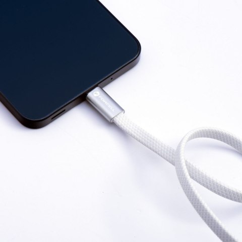 Kabel USB C do USB C Forcell F-Energy QC4.0 PD 5A 240W Cafule Flat 1,2 m CCFN23 biały