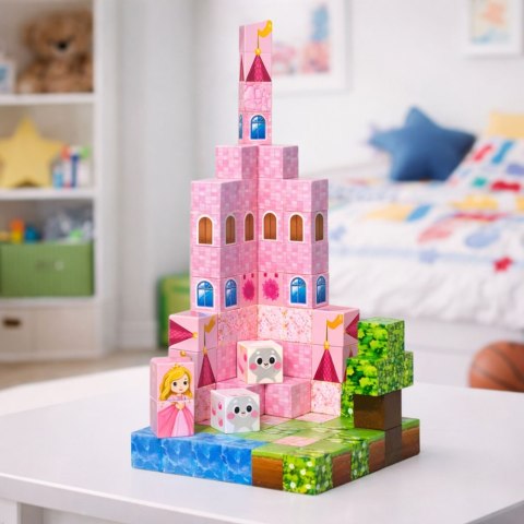 Klocki Magnetyczne Konstrukcyjne Piksele Sześciany Zamek Księżniczki 96 el.