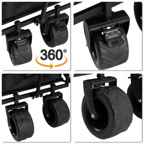 Wózek transportowy plażowy składany KORAL czarny