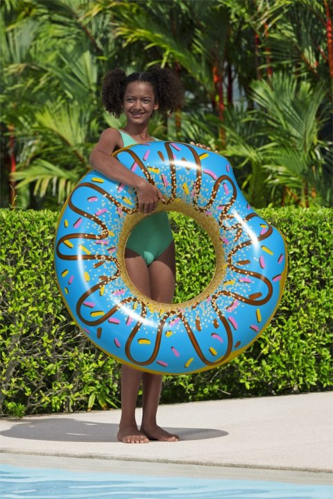 Koło Do Pływania Donut Pączek Niebieski 107 cm Bestway 36118